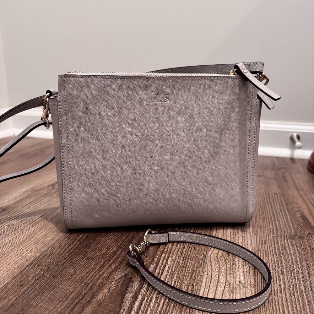 Lo & Sons Pearl Crossbody Bag, Light Grey